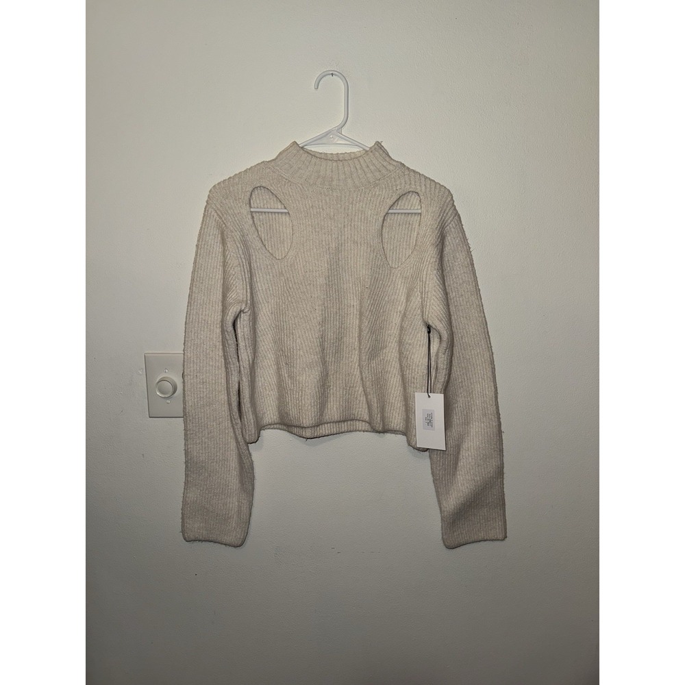 Revolve Stitches & Stripes Cutout Sweater Size S Color Clalk NWT‎